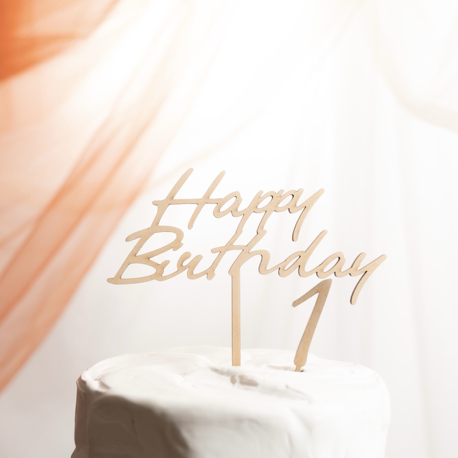 木製ケーキトッパー Happy Birthday|Ray Woodmade
